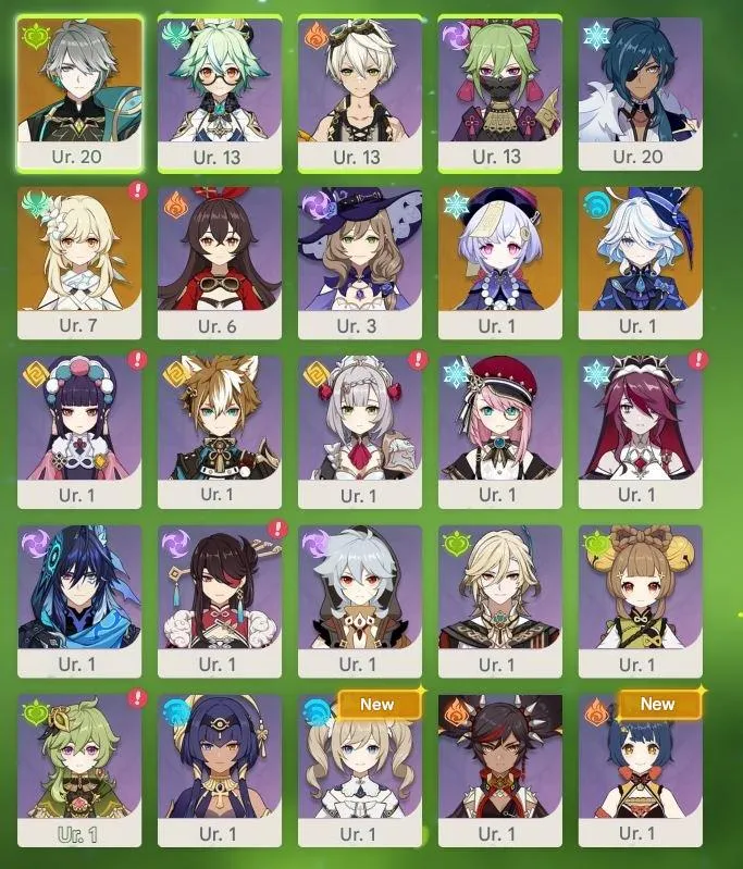 GI1410 Starter Alhaitham Furina Lumine Roster 